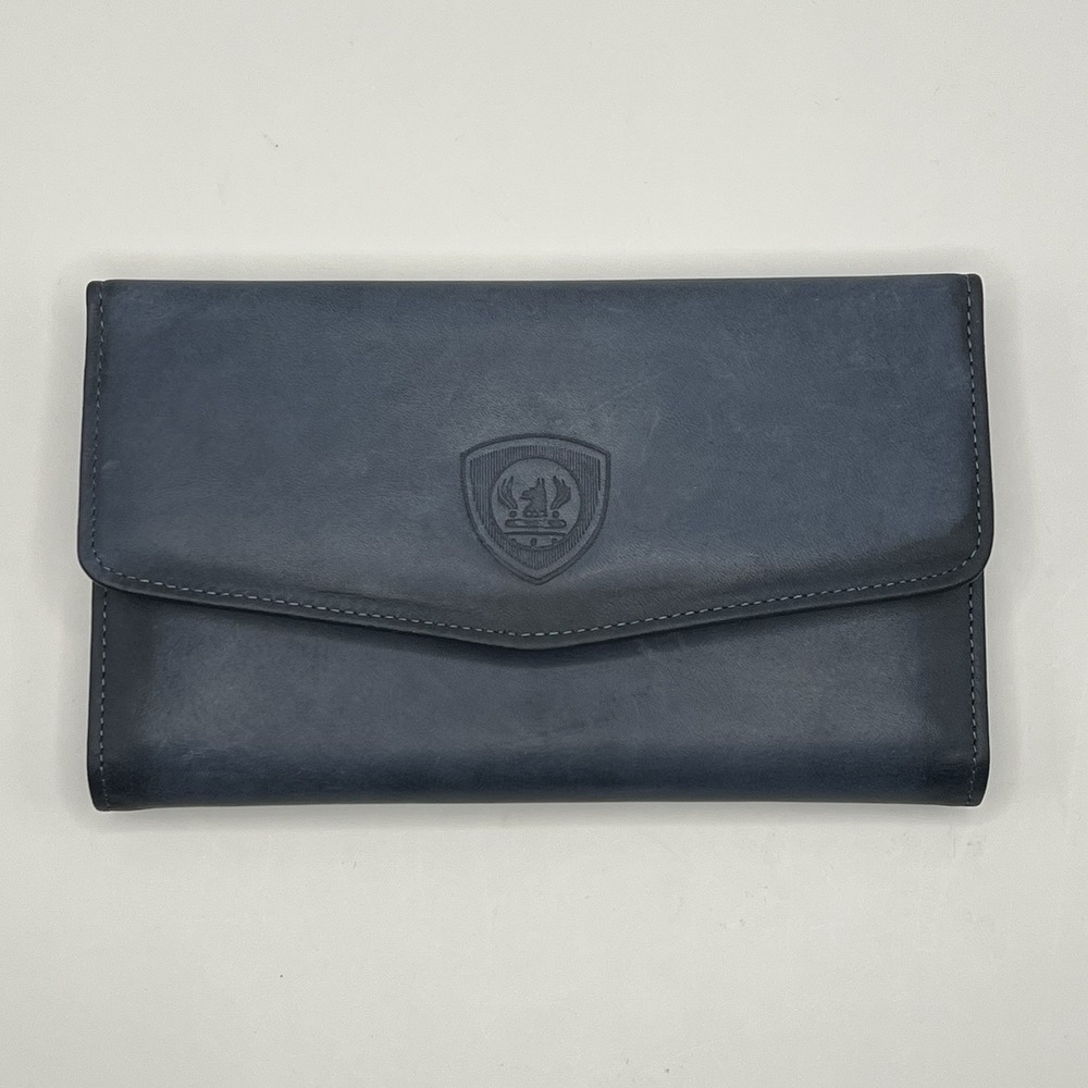 VTG Prince Gardners Royalle Collection Full Grain Cowhide Wallet Coins Blue